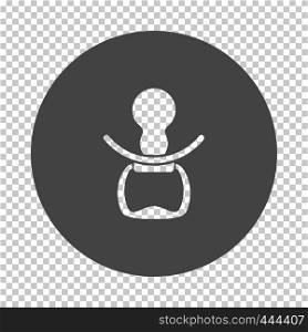 Soother icon. Subtract stencil design on tranparency grid. Vector illustration.