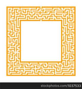 Sophisticated color square maze frame. Game for kids and adults. Puzzle for children. One entrance, one exit. Labyrinth conundrum. Flat vector illustration. With place for your image. Sophisticated color square maze frame. Game for kids and adults. Puzzle for children. One entrance, one exit. Labyrinth conundrum. Flat vector illustration. With place for your image.