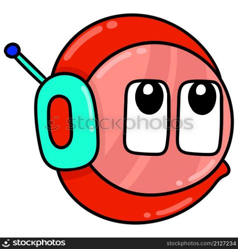 sophisticated red robot head emoticon