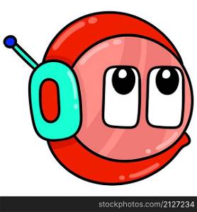 sophisticated red robot head emoticon