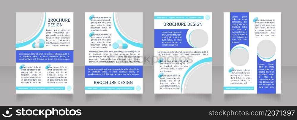 Sore throat medication treatment blank brochure layout design. Vertical poster template set with empty copy space for text. Premade corporate reports collection. Editable flyer paper pages. Sore throat medication treatment blank brochure layout design