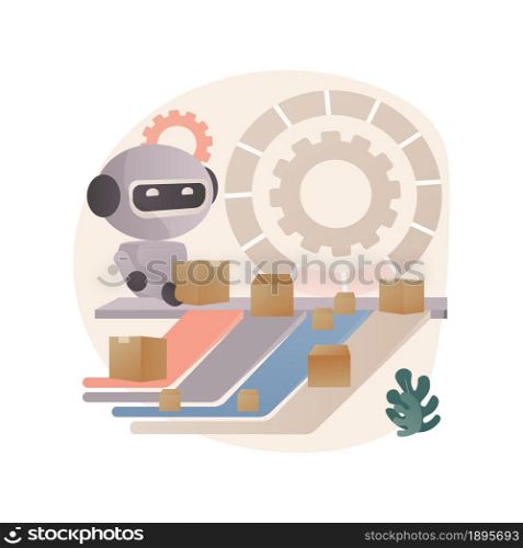 Sortation systems abstract concept vector illustration. Product sortation, conveyor based system, automated sorting process, product identification, logistics order processing abstract metaphor.. Sortation systems abstract concept vector illustration.