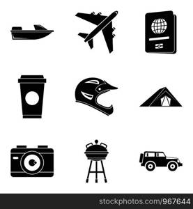 Sortie icons set. Simple set of 9 sortie vector icons for web isolated on white background. Sortie icons set, simple style