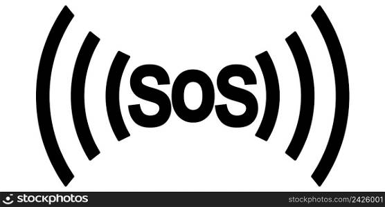 SOS icon international distress signal, vector symbol of distress and requests for help, SOS save from death