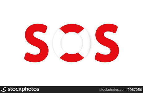 SOS icon. Lifebouy sign. Be careful on the water concept. Vector on isolated white background. EPS 10.. SOS icon. Lifebouy sign. Be careful on the water concept. Vector on isolated white background. EPS 10