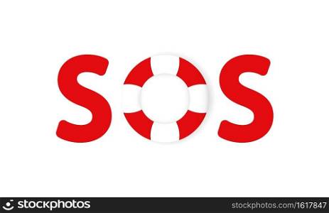 SOS illustration. Lifebouy isolated concept. Rescue sign. Vector on isolated white background. EPS 10.. SOS illustration. Lifebouy isolated concept. Rescue sign. Vector on isolated white background. EPS 10