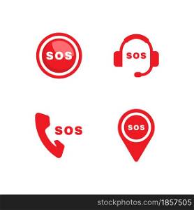 SOS Vector icon design illustration Template