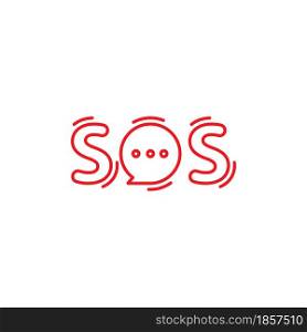SOS Vector icon design illustration Template