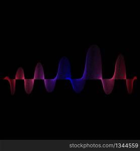 Sound and music color wave. Digital equalizer volume. Abstract radio background. Audio speaking wave. Colorful motion of soundtrack. Rhythm voice. Energy or technology concept. Pulse movement. Vector.. Sound and music color wave. Digital equalizer volume. Abstract radio background. Audio speaking wave. Colorful motion of soundtrack. Rhythm voice. Energy and technology concept. Pulse movement. Vector