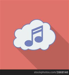 Sound cloud icon. Modern Flat style with a long shadow