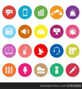 Sound flat icons on white background, stock vector