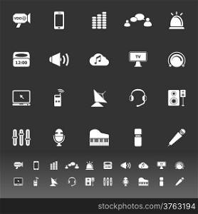 Sound icons on gray background, stock vector