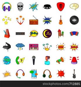 Sound icons set. Cartoon style of 36 sound vector icons for web isolated on white background. Sound icons set, cartoon style