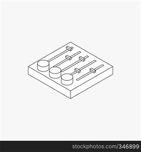 Sound mixer console icon in isometric 3d style isolated on white background. Sound mixer console icon, isometric 3d style