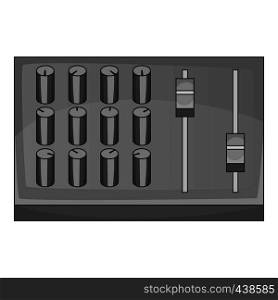 Sound mixer pult icon in monochrome style isolated on white background vector illustration. Sound mixer pult icon monochrome