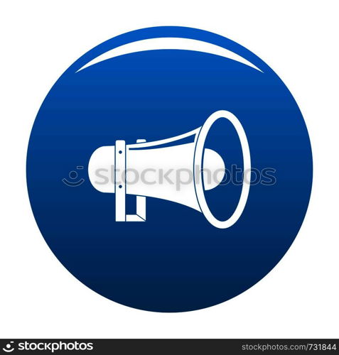 Sound of megaphone icon. Simple illustration of sound of megaphone vector icon for any design blue. Sound of megaphone icon vector blue