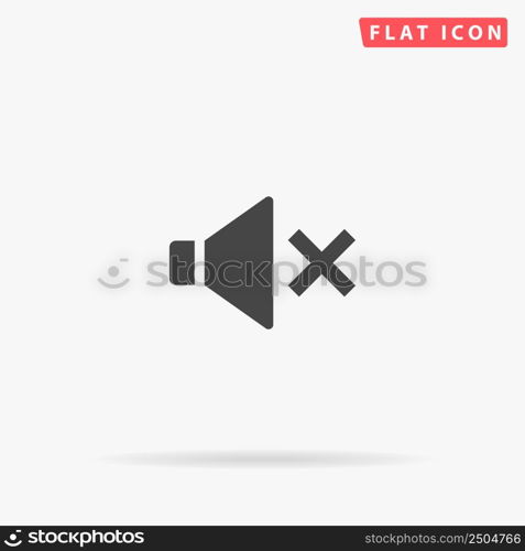 Sound Off, Mute flat vector icon. Glyph style sign. Simple hand drawn illustrations symbol for concept infographics, designs projects, UI and UX, website or mobile application.. Sound Off, Mute flat vector icon