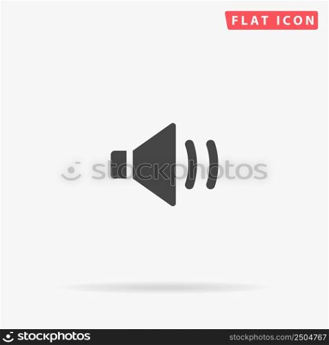 Sound On, Audio flat vector icon. Glyph style sign. Simple hand drawn illustrations symbol for concept infographics, designs projects, UI and UX, website or mobile application.. Sound On, Audio flat vector icon