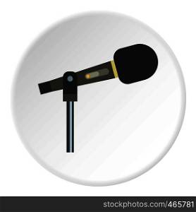 Sound recording equipment icon in flat circle isolated on white background vector illustration for web. Sound recording equipment icon circle