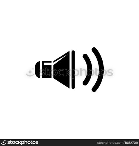 Sound Speaker. Flat Vector Icon. Simple black symbol on white background. Sound Speaker Flat Vector Icon