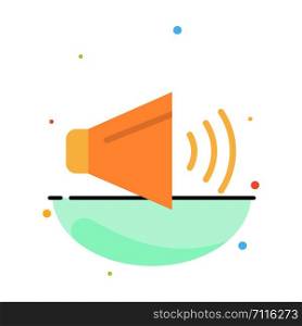 Sound, Speaker, Volume, On Abstract Flat Color Icon Template