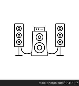 sound system icon vector illustration logo design