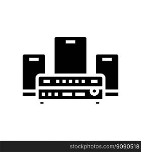 sound system living room glyph icon vector. sound system living room sign. isolated symbol illustration. sound system living room glyph icon vector illustration