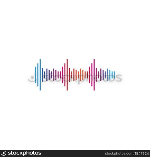 Sound Wave. Colorful sound waves for party, DJ, pub, clubs, discos. Audio equalizer technology. illustration