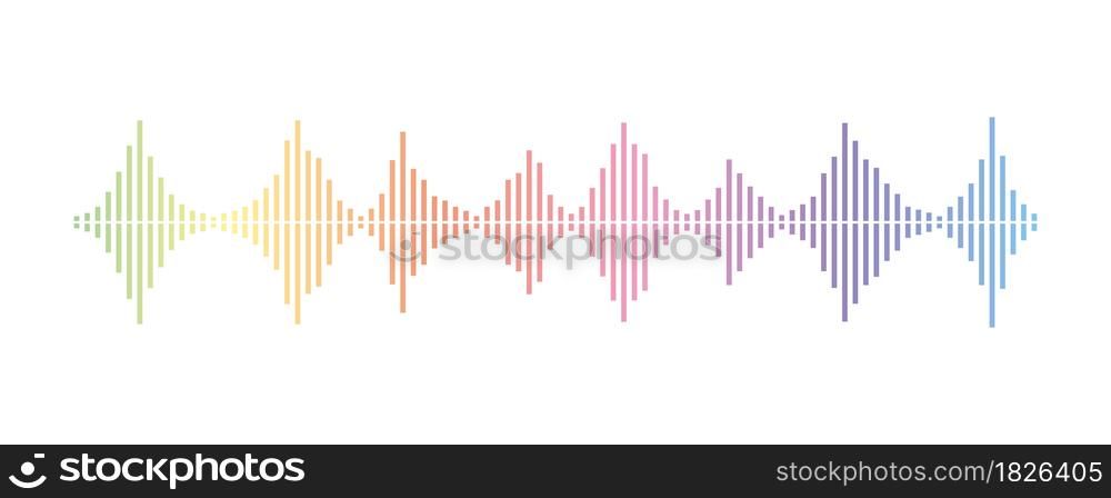 Sound wave equalizer. Vector sound wave. Frequency audio waveform. Voice graph signal