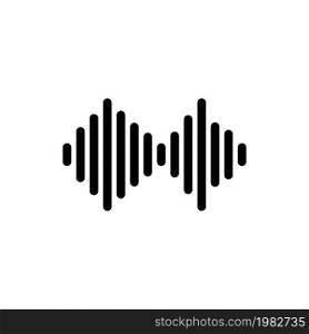 Sound Wave from Equalizer. Flat Vector Icon. Simple black symbol on white background. Sound Wave from Equalizer Flat Vector Icon