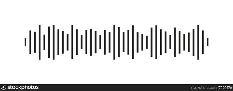 Sound wave icon. Audio and radio. Soundwave for voice, music and podcast. Frequency of signal of song. Waveform of sound wave. Graphic element for music track, pulse and equalizer. Vector.. Sound wave icon. Audio and radio. Soundwave for voice, music and podcast. Frequency of signal of song. Waveform of sound wave. Graphic element for music track, pulse and equalizer. Vector