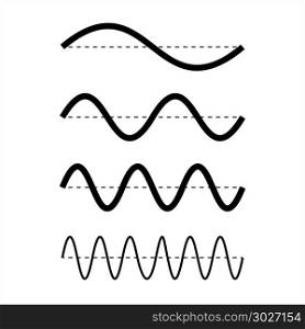 Sound Wave Icon, Audio Wave Icon, Vector Art Illustration. Sound Wave Icon, Audio Wave Icon,