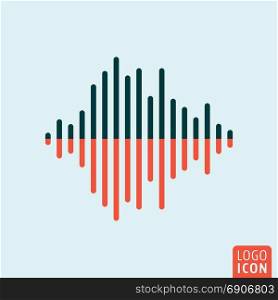 Sound wave icon isolated. Sound wave icon. Two color audio equalizer symbol. Vector illustration.