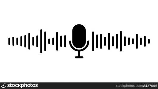 Sound wave icon.  Music symbol. Microphone sound wave. Vector illustration. stock image. EPS 10.. Sound wave icon.  Music symbol. Microphone sound wave. Vector illustration. stock image. 