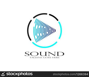 sound wave ilustration logo vector icon template