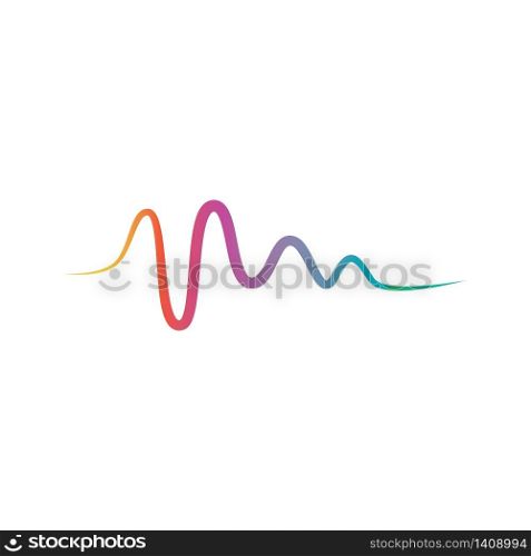 Sound wave line logo template vector
