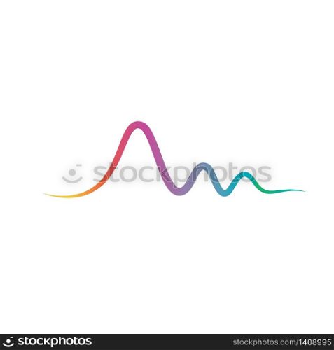 Sound wave line logo template vector