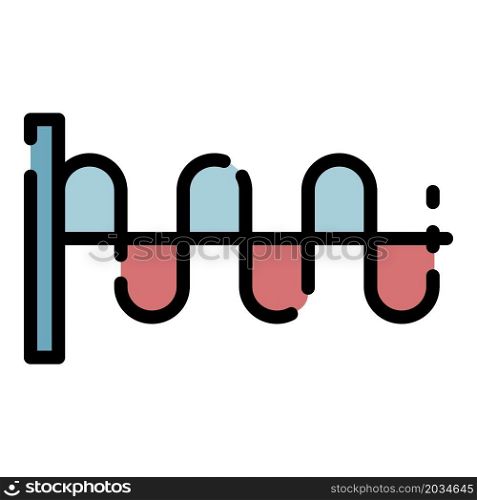 Sound wave model icon. Outline sound wave model vector icon color flat isolated. Sound wave model icon color outline vector
