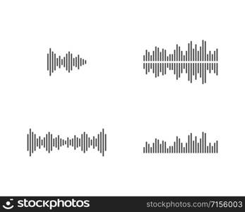 sound wave music logo vector template