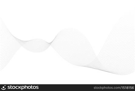 Sound wave vector gray line on white background using blend tool.