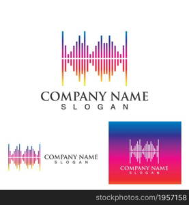 Sound waves logo vector illustration template