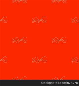 Sound waves pattern repeat seamless in orange color for any design. Vector geometric illustration. Sound waves pattern seamless