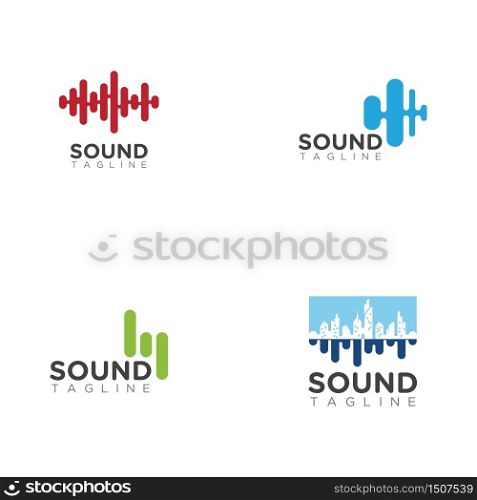 Sound waves vector illustration design template