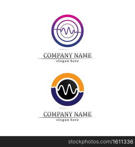 Sound waves vector illustration design template