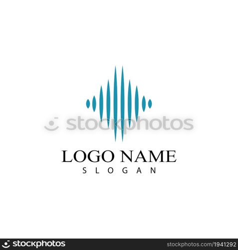 Sound waves vector illustration design template