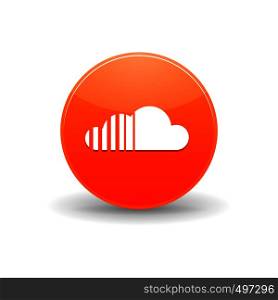 Soundcloud icon in simple style on a white background. Soundcloud icon, simple style