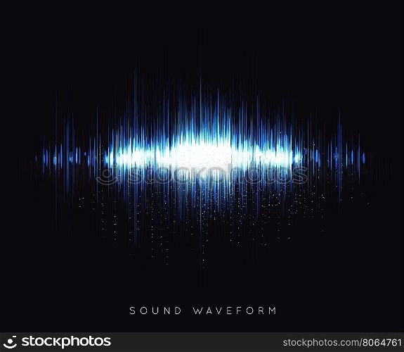 Soundwave waveform vector. Soundwave waveform vector illustration on black background