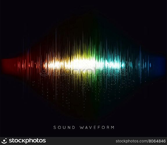 Soundwave waveform vector. Soundwave waveform vector illustration on black background