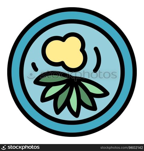 Soup bowl icon outline vector. Work meal. Lunch table color flat. Soup bowl icon vector flat