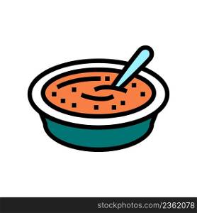 soup cooked carrot ingredient color icon vector. soup cooked carrot ingredient sign. isolated symbol illustration. soup cooked carrot ingredient color icon vector illustration